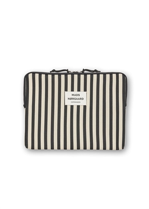 Knit stripe computer sleeve small New Black/White Mads Nørgaard 
